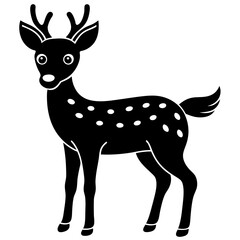       Deer silhouette vector illustration style.
