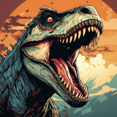 Naklejka premium Detailed Velociraptor Flat Vector Illustration in Digital Art