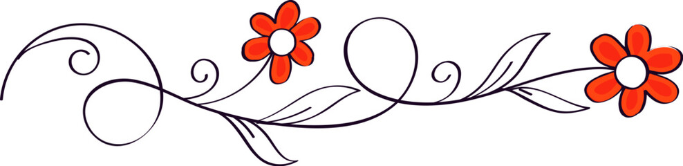 Flourish Element On White Background.