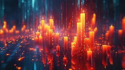 Fototapeta premium Futuristic Blockchain Cityscape: Transforming Real Estate Transactions