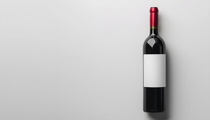 Bottle of tasty red wine on white background, space for text