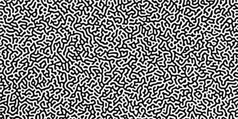 Abstract diffusion pattern with chaotic shapes. Seamless truing pattern. Natural organic pattern design in black and white coolers. Turing reaction diffusion monochrome seamless pattern.