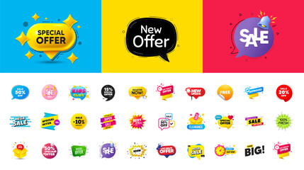 Best discount offer banners. Price deal sale stickers. Black friday special offer tags. Flash sale bubble coupon. Promotion discount banner templates design. Buy offer sticker, speech bubble. Vector