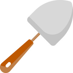 Brown and Grey Shovel icon in Flat Style.