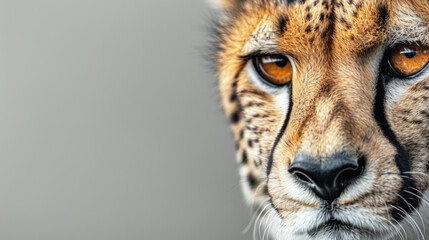 Cheetah with a focused gaze against a dark background
