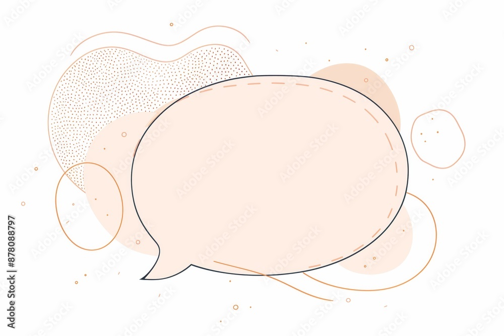 Poster speech bubble continuous one line art.