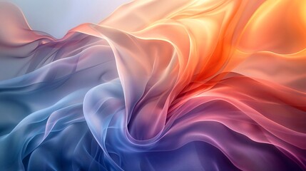 Fototapeta premium Flowing Fabric with Vibrant Purple, Pink, and Blue Shades: Dynamic Movement, Rippling Effect, Visually Appealing Pattern, Ideal for Backgrounds, Wallpaper, or Textile Design