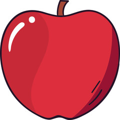 Red Apple Icon in Flat Style.
