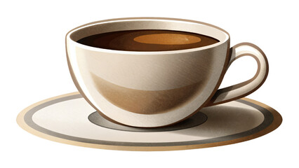 Obraz premium An illustration cup of coffee on a white background