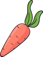 Isolated Carrot Icon in Flat Style.