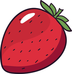Obraz premium Red Strawberry Icon in Flat Style.