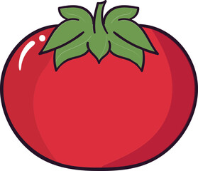 Red Tomato Icon in Flat Style.