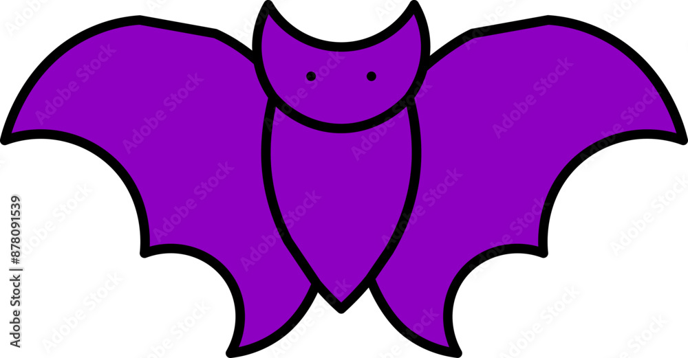 Poster purple bats icon in flat style.