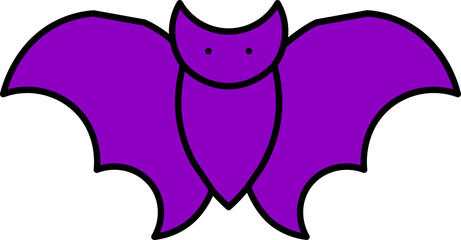 Purple Bats Icon in Flat Style.