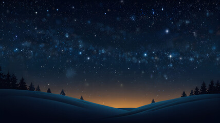 Fototapeta premium Deep blue sky at night in winter background.