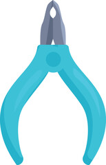 Blue metal nail clippers showing cutting edges