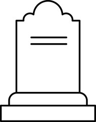 Graveyard Icon or Symbol in Black Line Art.
