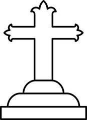 Tombstone Icon in Black Line Art.