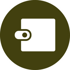 Flat style wallet circle icon in green and white color.