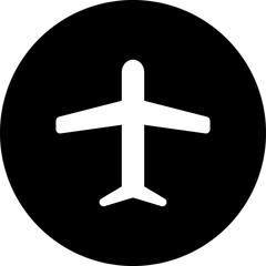 Glyph Airplane Icon in Flat Style.