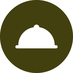 Cloche icon or symbol in green and white color.