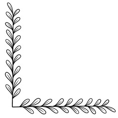 isolated doodle handdrawn botanical corner
