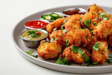 Golden Gator Nuggets with Tangy Jalapeño Cilantro Sauce