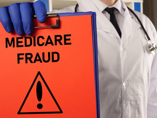 Medicare fraud is shown as medical and legal concept