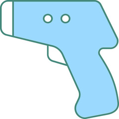 Isolated Thermal Gun Icon in Blue and White Color.