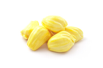 Group ripe jackfruit isolated on white background.