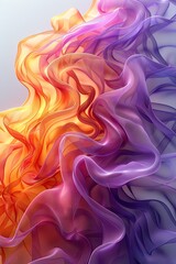 Obraz premium Flowing Waves of Orange and Purple