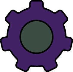 Flat Illustration Of Setting Green And Purple Icon.
