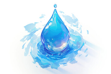 water drop splash on white background