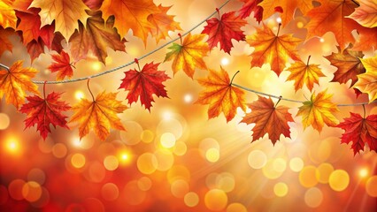 Vibrant orange and red autumn leaves create a warm, inviting seasonal design against a bright background in this stunning banner.