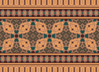 Obraz premium Tribal striped seamless pattern. Aztec geometric black-white background. Can be used in fabric design for clothes, accessories, decorative paper, wrapping,