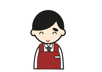 笑顔のスーパー店員