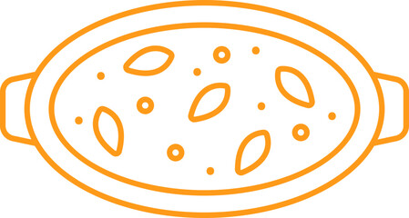 Yellow Line Art Illustration Of Chakalaka Icon.