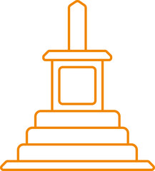 Yellow Thin Line Art Of Isandlwana Icon.