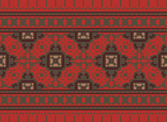 Obraz premium Tribal striped seamless pattern. Aztec geometric black-white background. Can be used in fabric design for clothes, accessories, decorative paper, wrapping,
