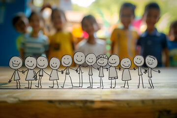 group of white line art stick figure in the Class.