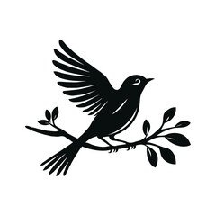 Bird silhouette vector art illustration