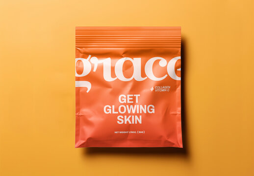 Flatlay Product Zip Bag Mockup With Generative AI