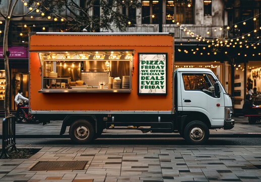 Food Truck Mockup With Generative AI