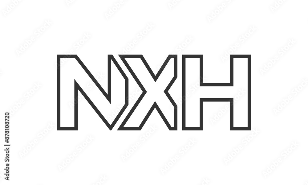 Fototapete nxh logo design template with strong and modern bold text. initial based vector logotype featuring s