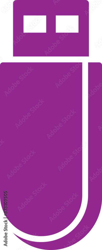 Canvas Prints isolated pen drive icon in purple and white color.