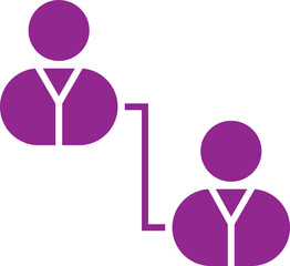 Group Connection Icon or Symbol in Purple Color.