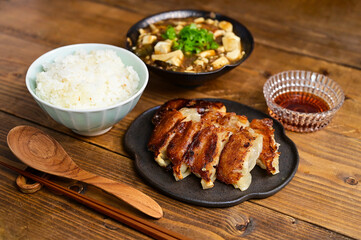 麻婆豆腐と餃子