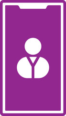 Phone Account or Profile Symbol or Icon in Purple and White Color.