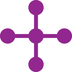 Networking icon or symbol in purple color.