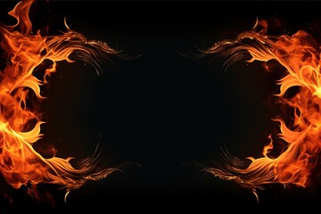 Fototapeta premium Fire Flames Frame Background